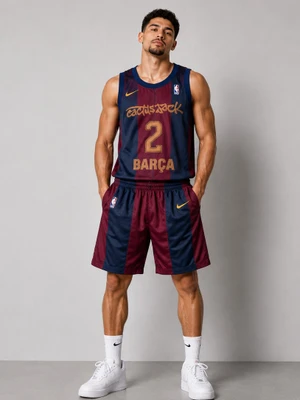 ست رکابی و شورت بسکتبال بارسلونا طرح Barça 2 | سایزبندی XL تا 5XL |